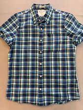 Camisa masculina Abercrombie & Fitch com botões XL bolso muscular logotipo colarinho azul comprar usado  Enviando para Brazil