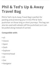 Phil teds travel for sale  LONDON