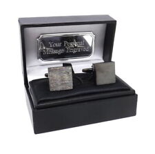 Cepillado Negro IP Placa Cuadrado Hombre Gemelos en Una Caja Personalizada comprar usado  Enviando para Brazil