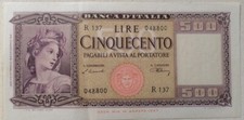 Cinquecento lire d.m. usato  Trisobbio
