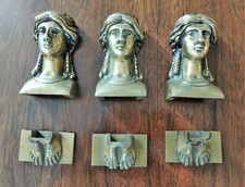 DECORACIÓN DE MUEBLES FRANCESES DE LATÓN - JUEGO DE CARA Y ALIMENTACIÓN DE 3 (6 PIEZAS) segunda mano  Embacar hacia Mexico