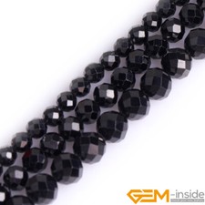 Contas redondas facetadas de pedra preciosa espinélio preta natural grau AAA para fazer joias, usado comprar usado  Enviando para Brazil
