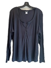 Camisa Henley feminina Venus tamanho EUA 3X preta com nervuras manga longa comprar usado Camisa Henley feminina Venus tamanho EUA 3X preta com nervuras manga longa comprar usado  Enviando para Brazil