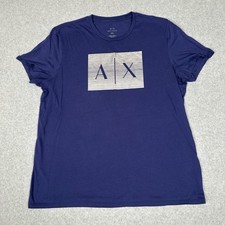 Camiseta masculina Armani Exchange XXL logotipo gráfico marinho gola redonda manga curta casual comprar usado Camiseta masculina Armani Exchange XXL logotipo gráfico marinho gola redonda manga curta casual comprar usado  Enviando para Brazil