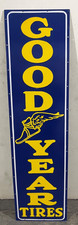 Placa de esmalte vintage Goodyear pneus gasolina e óleo porcelana 60X16". comprar usado  Enviando para Brazil