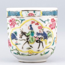 Copo de porcelana chinês rosa Meng Haoran burro cavaleiro Yongzheng Qing século 18 comprar usado  Enviando para Brazil