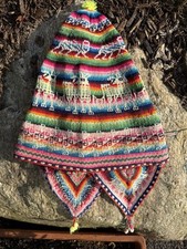 Chapéu Chullo Andino Antigo Feito à Mão Peru Indígena Fino Alpaca Animais Cor, usado comprar usado  Enviando para Brazil