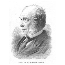 Engenheiro Civil Sir William Andrew - Impressão Antiga 1887 comprar usado  Enviando para Brazil