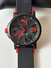 Relógio masculino ou unissex PUMA preto e vermelho nova bateria funciona comprar usado  Enviando para Brazil