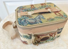 Estojo de maquiagem vintage para trem de tapeçaria equestre cavalo comprar usado  Enviando para Brazil