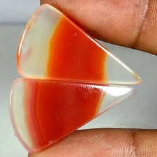 Par de pedras preciosas soltas 32,90 ct 100% natural ágata Botsuana cabine de pera 16x 32x 04mm comprar usado  Enviando para Brazil
