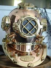 Capacete de mergulho 18" Marinha dos EUA Mark V mergulhadores em alto mar antigo capacete de mergulho no mar comprar usado  Enviando para Brazil