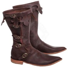 Bota Vintage Couro de Capuz Renascimento Cosplay Sapatos Masculinos Bota Longa Nova comprar usado  Enviando para Brazil