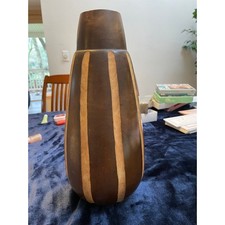 Vaso de madeira esculpido à mão – 14” de altura com abertura de 3” – Decoração rústica e elegante comprar usado  Enviando para Brazil