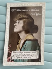 Vintage postcard birthday for sale  NEWBIGGIN-BY-THE-SEA