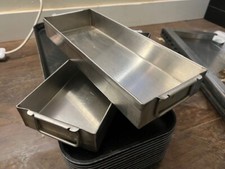 Conjunto de 2 bandejas comerciais de panela de comida retangulares de aço inoxidável 15 x 5,5 com alças comprar usado  Enviando para Brazil