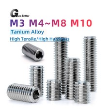 Usado, Conjunto de soquete sextavado TC4 titânio GR5 parafusos de ponta plana parafusos de grub M3 M4 M5 M6 M8 M10 comprar usado  Enviando para Brazil