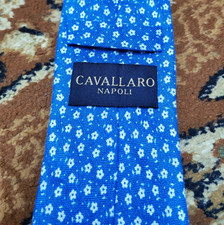 Gravata masculina Cavallaro Napoli clássica 100% linho retrô luxo azul geométrica comprar usado  Enviando para Brazil