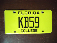 RARO - Placa de licença amarela e preta da Flórida - FACULDADE - KB59 - Em relevo comprar usado  Enviando para Brazil