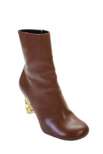 Botas de tornozelo femininas Givenchy couro tom dourado com zíper marrom tamanho 37,5 7,5 comprar usado  Enviando para Brazil