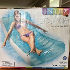 Intex Rocking Lounge Float 74 X 39 adulto novo na caixa porta-copo com presente grátis comprar usado  Enviando para Brazil