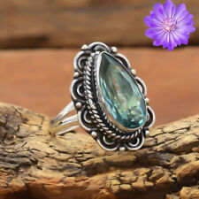 Anillo de plata de ley 925 con piedras preciosas de aguamarina hecho a mano anillo de joyería para regalo segunda mano  Embacar hacia Mexico