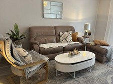 Sofa real leather for sale  LONDON
