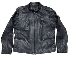 Chaqueta Bernardo Cuero Negro XL Moto Motociclista Grunge Punk Cremalleras y Broches de presión - Usada en Excelente Condición segunda mano  Embacar hacia Argentina