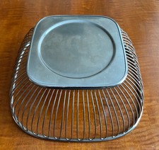Alessi usado Itália tigela de frutas cesta de pão fio de aço inoxidável quadrado 9” comprar usado  Enviando para Brazil