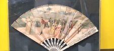 Mural francês antigo 1810 LES TUILERIES pintado à mão em ventilador de madeira com cabo  comprar usado  Enviando para Brazil