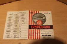 Sunderland reserves gateshead for sale  SUNDERLAND