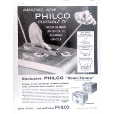 Televisão portátil 1957 impressa Ad Philco com scan-tenna 11x14 comprar usado  Enviando para Brazil