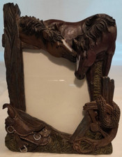 Cuadro Caballos Y Sillín Aprox 7.5"w x 9.5"t Medidas Exteriores segunda mano  Embacar hacia Mexico