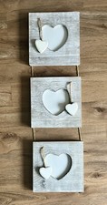 Wooden heart grey for sale  HAYWARDS HEATH