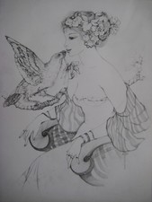 Usado, TRAN LONG MARA DESSIN AU CRAYON SUR PAPIER SIGNÉ MAIN HANDSIGNED PENCIL DRAWING comprar usado  Enviando para Brazil