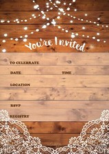 25 invitaciones rústicas y 25 sobres para cumpleaños, bodas, duchas de novia segunda mano  Embacar hacia Mexico