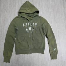 Moletom com capuz feminino Y2K Hurley zíper completo lã verde sol desbotado angustiado punk grunge comprar usado  Enviando para Brazil