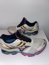 Tênis de corrida feminino Mizuno Wave Creation 14 branco rosa azul tamanho 8 *Veja Desc. comprar usado  Enviando para Brazil