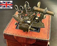 Vintage Bronze Marítima Náutica Sextante Couro caso Kelvin Hughes Londres 1917 comprar usado  Enviando para Brazil