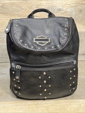 Usado, Mochila cravejada de couro preta HARLEY DAVIDSON forro marfim DANIFICADA comprar usado  Enviando para Brazil