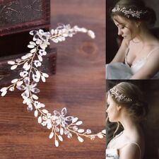 Elegante cocar de noiva pérola cristal flor tiaras faixa de cabelo joias, usado comprar usado  Enviando para Brazil