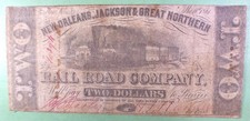 Papel reciclado fino Confederate Railroad, NO J & GN $2 nota. comprar usado  Enviando para Brazil