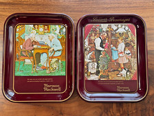 DOIS Norman Rockwell 1970s Dia da Mentira Bandeja de Colecionador Edição Limitada Metal, usado comprar usado  Enviando para Brazil