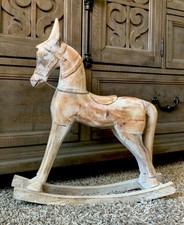 Cavalo de balanço decorativo de madeira aparência rústica comprar usado  Enviando para Brazil