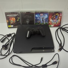 Controle pacote console Sony PlayStation 3 Slim 120GB PS3 4 jogos testados PAL comprar usado  Enviando para Brazil