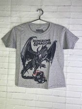 Camiseta manga curta cinza estampa gráfica Dungeons and Dragons D20 meninos jovens P comprar usado  Enviando para Brazil