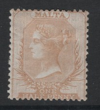 Malta 1863 QV 1⁄2d blady buff Sc 1a MLH OG mały ciągnięty perf o/w VF świeży CV 850 USD na sprzedaż  Wysyłka do Poland