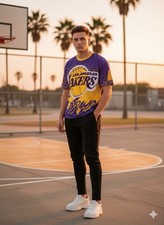 Camisa masculina preta Pyramid Lakers roxa splatter tamanho G basquete esportivo NBA comprar usado Camisa masculina preta Pyramid Lakers roxa splatter tamanho G basquete esportivo NBA comprar usado  Enviando para Brazil