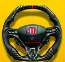 Volante plano inferior superior HONDA CIVIC FD2/FN2 com fibra de carbono forjada comprar usado  Enviando para Brazil