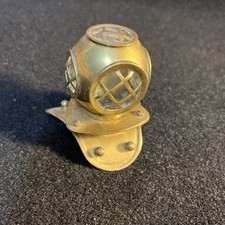 Usado, Capacete de mergulho náutico vintage bronze miniatura 3-1/2" de altura comprar usado  Enviando para Brazil